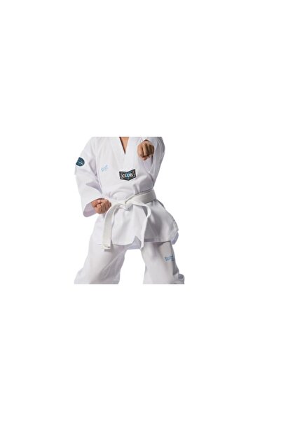 Olympus Dobok Taekwondo CLUB RIBBED guler alb