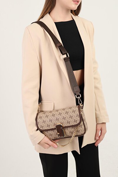 Silver Polo Koyu Bej - Kahve SP1171 Kadın Omuz Çantası