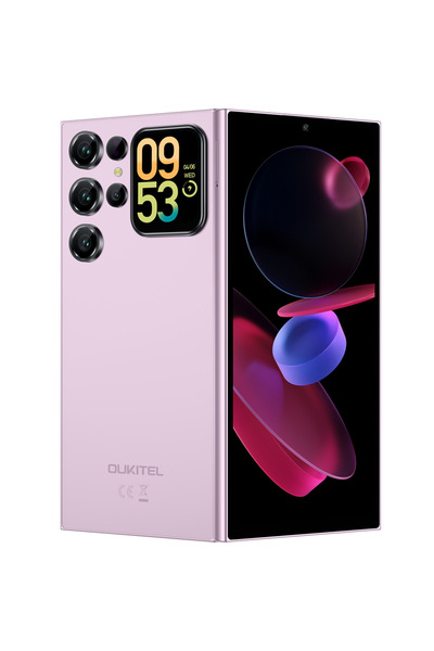 oukitel C62 Pink Smartphone, Dual Display 6.88" 90Hz + 1.81", 128GB, 5150mAh, Android 15