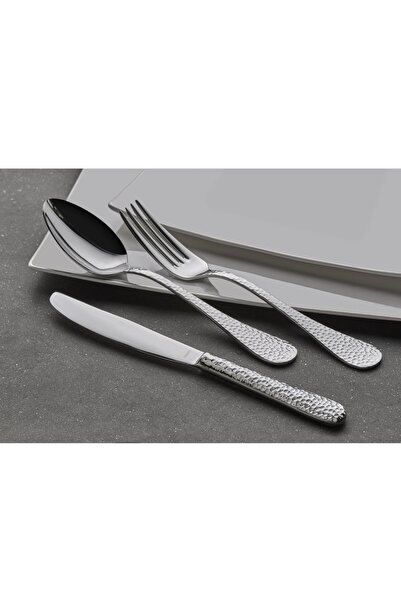 Narin Dövme Serisi - Sade - 30 Parça Çatal Kaşık Bıçak Takımı