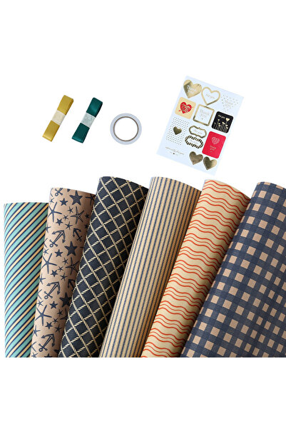 NO BRAND 6 قطع من ورق تغليف الهدايا (50 × 70 سم)