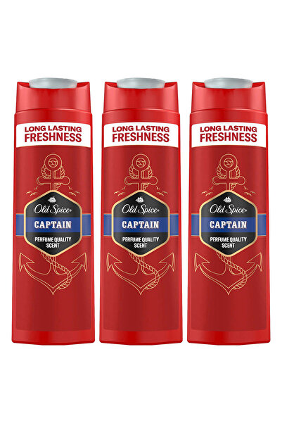 Old Spice Captain Erkek Duş Jeli ve Şampuan 400 ml x 3 Adet