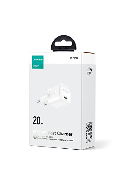 Joyroom Φορτιστής (JR-TCF02) Δικτύου, 20W, 1xUSB-C, PD, Συμπαγής, Λευκό