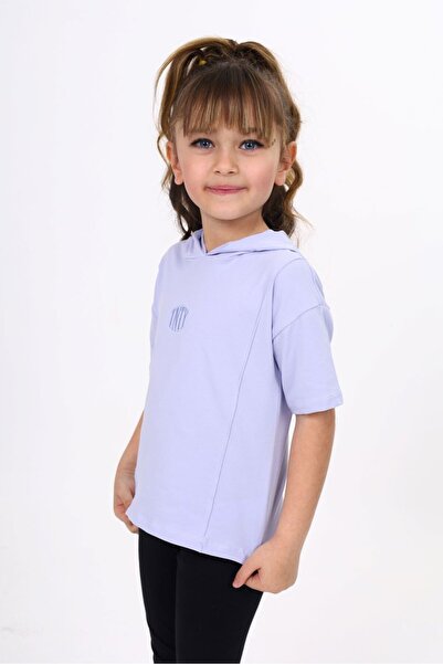 Toontoy Tricou cu mânecă scurtă și glugă, imprimat, pentru fete