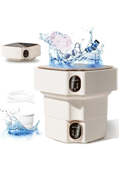 Arabest غسالة ملابس صغيرة محمولة، غسالة ملابس قابلة للطي للسفر مع معقم الضوء الأزرق