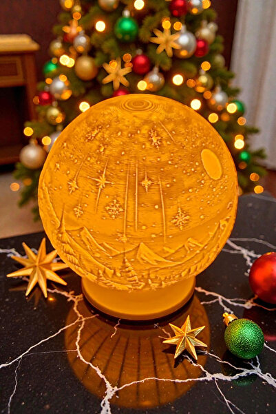 Biparca Store زينة طاولة عيد الميلاد على شكل كرة ثلجية مضيئة مع غطاء - ديكورا...