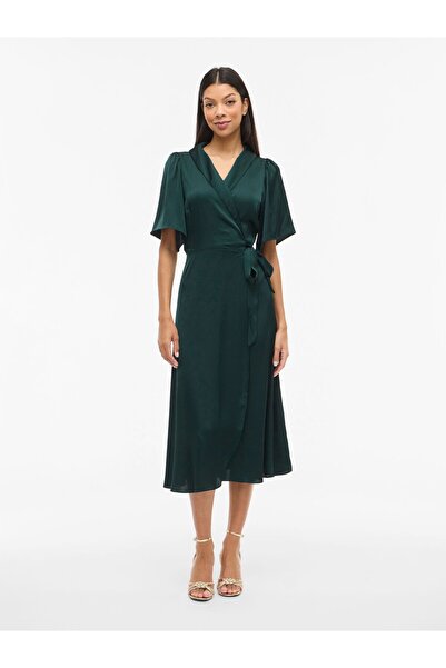 VILA Kleid mit V-Ausschnitt VIENNA Kurzarm