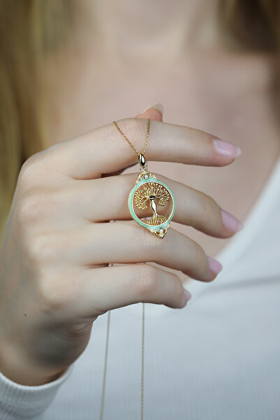 Coy Diamond Hayat Ağacı Kolye, 14 Ayar Altın Kolye, Ağaç Kolye, Altın Kolye, ...