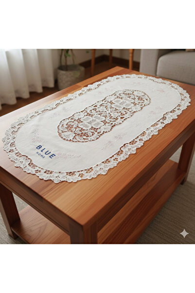 Blue Home 🆕   Κάλυμμα ντουλαπιού τραπεζιού σαλονιού από PVC με εμπριμέ δαντέ...