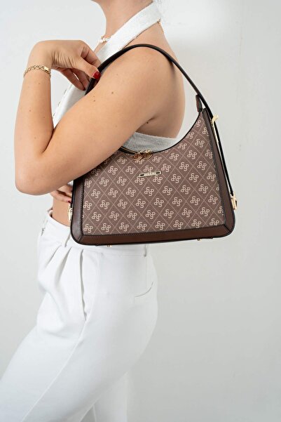 Silver Polo Geantă de umăr pentru femei maro SP1187