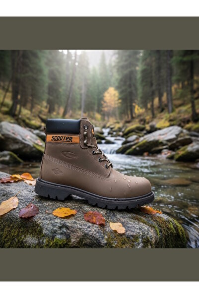 Scooter S-5130Nk Brown Nubuck Leather Waterproof Unisex Boots