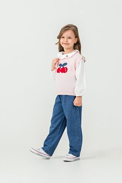 Harika KIDS Girl's Knitwear Sweater-Shirt-Denim Pants 3-Piece Set