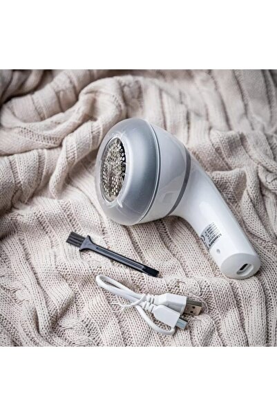 Klausberg Aparat pentru scame, alimentat cu baterii, alb/gri,