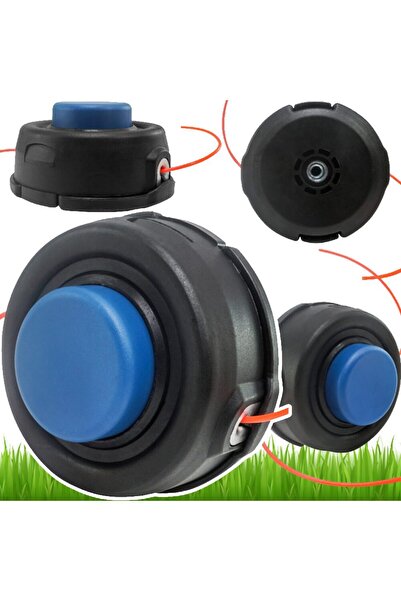 VERKE Cap trimmer, mosor pentru motocoasa/motocositoare, filet interior 10 x 1.25, buton albastru,