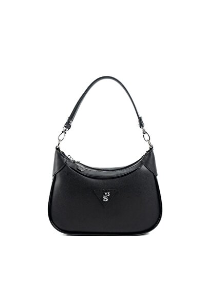 Silver Polo Silver & Polo Black Patent Leather Sp1180 Women's Shoulder Bag