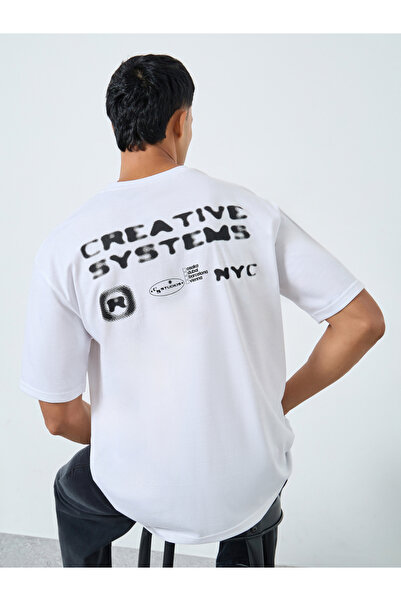 Styli Oversized Back Printed Jersey T-Shirt