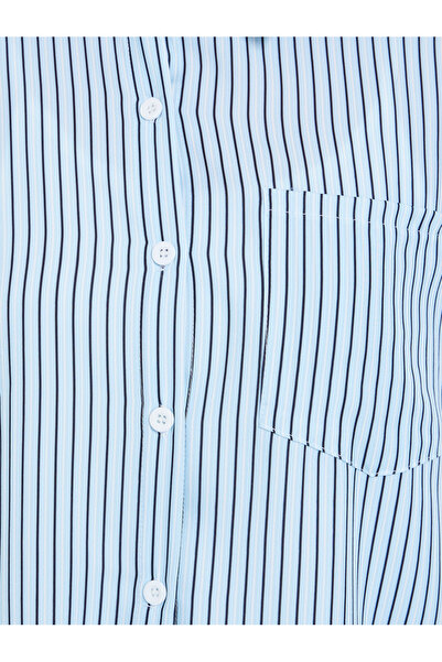 Styli Blue Striped Oversized Shirt