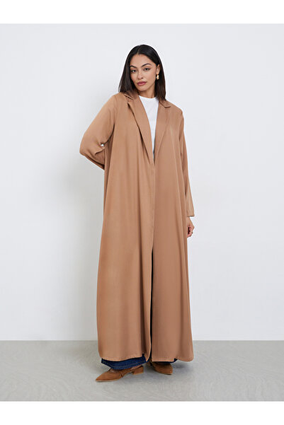 Styli Beige Open Front Abaya