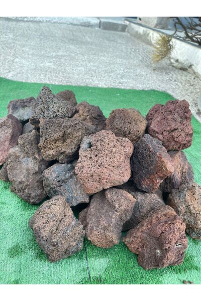 Ekodoğa Büyük Kırmızı Pomza Taşı 10-15 cm 5 Kg Volkanik Cürüf Ponza Lav Kırığı