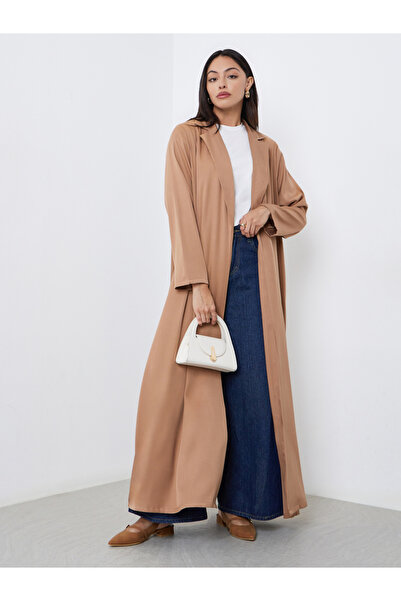 Styli Beige Open Front Abaya