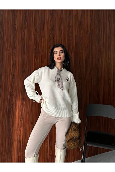 DİMA FASHİON Deer Detail Knitted Sweater