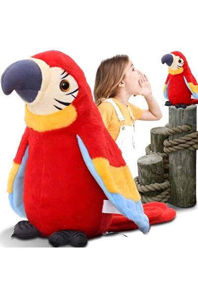 Retoo Talking Parrot Interactive Toy — Repeats Sounds, Moves Wings & Body, Dances (Red)