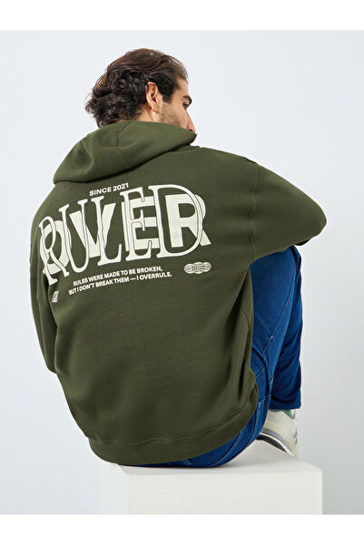 Styli هودي من الصوف مطبوع رسومات كبيرة الحجم