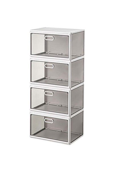 BLOOMING TIME Foldable Shoe Storage: Stackable Organizer Set of 4, Stack1284