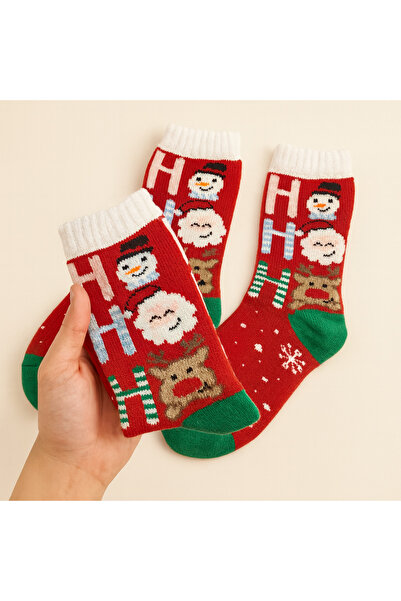 shefox 3 Pairs of Women's Winter Christmas Patterned Christmas Socks