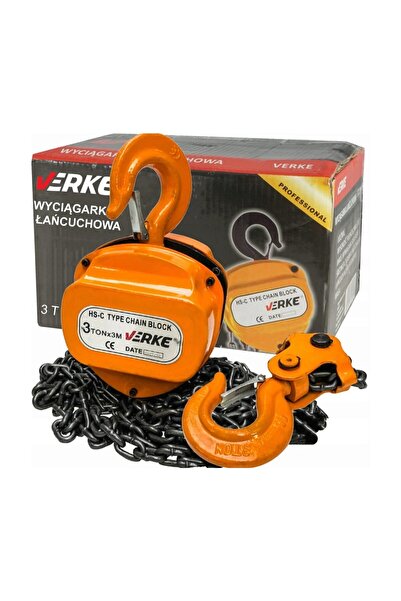 VERKE Macara, palan cu lant manual 3 tone