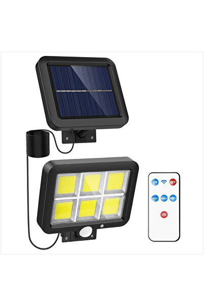 LEDIGANT Lampă solară LED cu telecomandă, 120 LED COB, 6 grile, senzor mișcar...