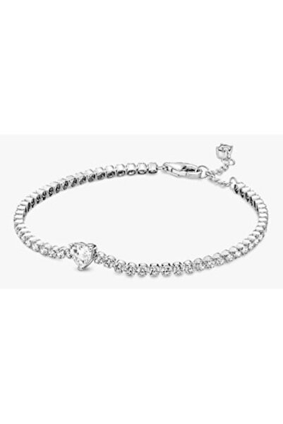 Pandora Bratara tenis stralucitoare cu inimioara Zirconiu din Argint 925 - 18cm