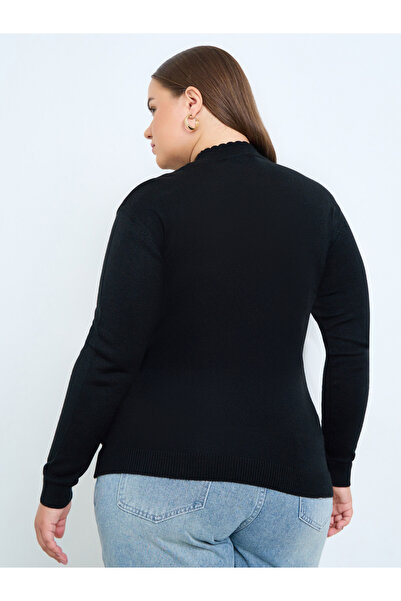 Styli Plus Size Slim Fit High Neck Sweater