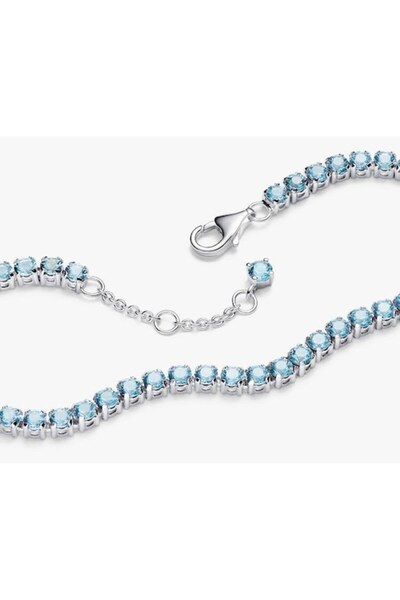 Pandora Bratara tenis stralucitoare Cristal Albastru din Argint 925 - 18cm