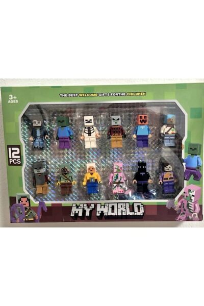 Virtual Trend Set de 12 figurine Minecraft Virtual Trend® cu accesorii, multi...