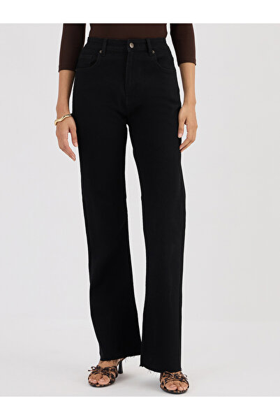 Femmella By Styli Black Mid-Rise Bootcut Jeans