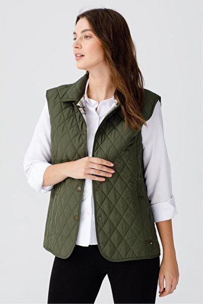 Nazen Giyim Quilted Khaki Women's Vest 21437-2K4