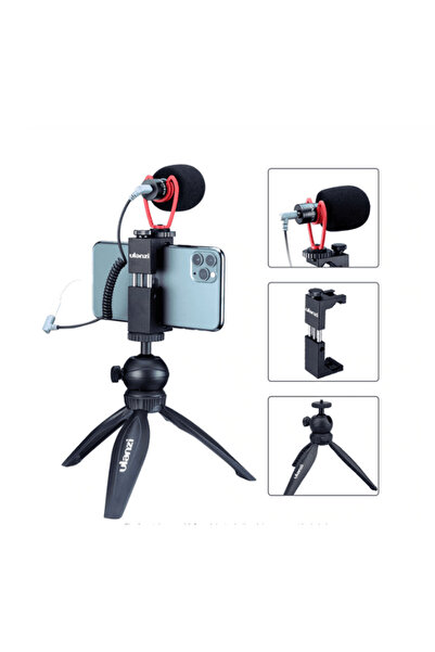 ulanzi Kit vlog mini trepied MT-03 + suport smartphone ST-2S și microfon Sairen VM-Q1