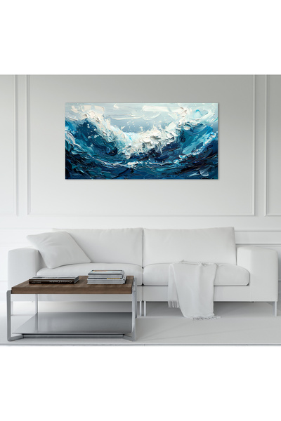 AllureArtDesign Soyut Dalga Kanvas Tablo, 3 Boyutlu Görünümlü Dalga Tablo