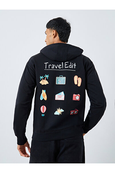 Styli Eco-Earth Relaxed Fit Travel Print Hoodie