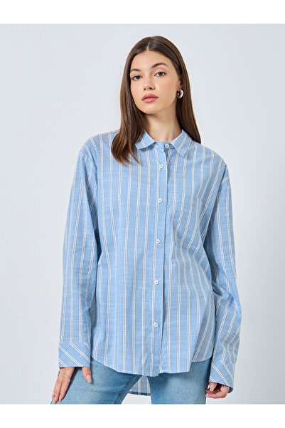 Styli Blue Striped Long Sleeve Shirt