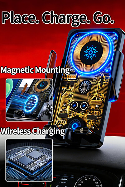 OEM Car Phone Mount - Universal Auto-Locking with 15W Fast Wireless Charging