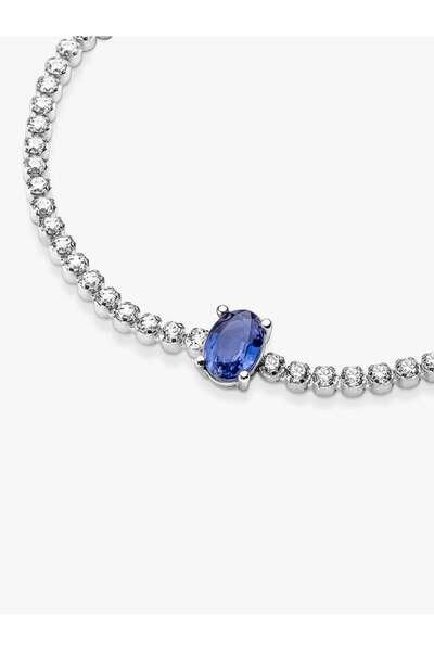 Pandora Bratara tenis stralucitoare Pave Cristal Albastru din Argint 925 - 19cm