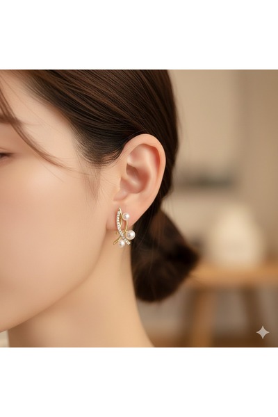 Feronnucci أقراط نسائية ذهبية من إنسى KP25