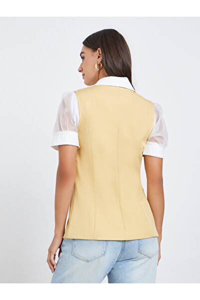 Styli Yellow Sleeveless Button-Down Waistcoat