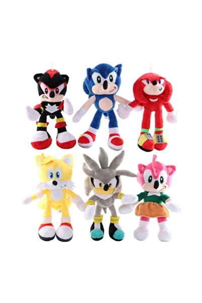 OEM Sonic and Friends - Set of 6 Singing Plush Toys, ~30 cm, Suction Cup Hangers, Multicolor