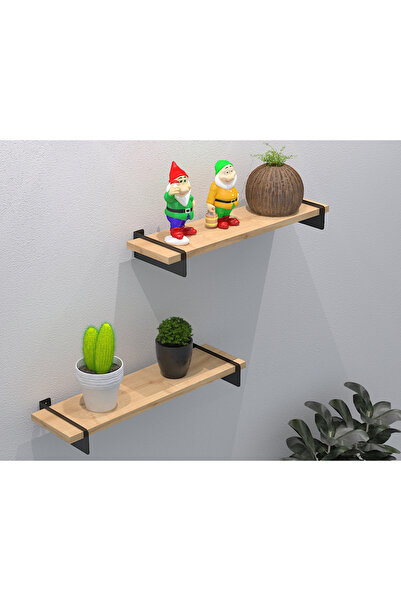 AnkaAtelier SkyTwin Duvar Rafı Tekli Duvar Askı Safir Meşe Rafı – Metal & Ahş...