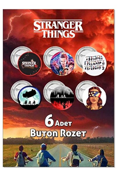 Joyygift Stranger things buton rozet 6 lı paket hediyelik çanta rozeti