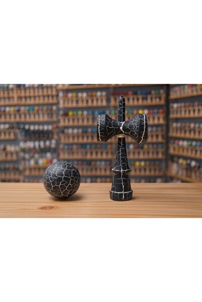 Inovius Kendama din lemn 18 cm, cracked model clasic cu design crapat - DKEND...