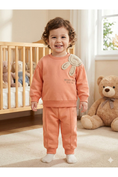 Selvira Baby Tracksuit Set |   Embroidered 3 Thread Ş Fleece-Lined Children's...
